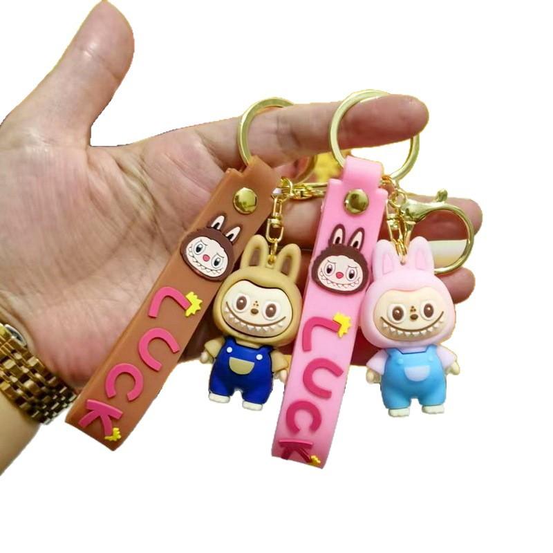 Colorful Cartoon Pvc Sheep Keychain Adorable Soft Keyring for Bags and Cars