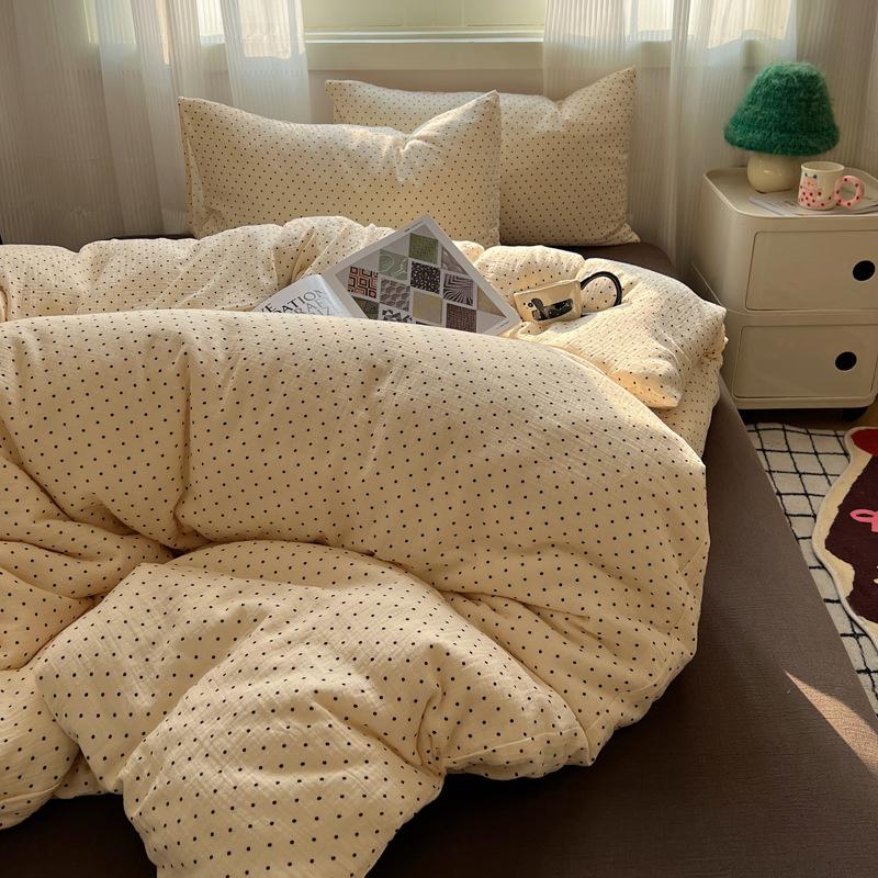 Pure Cotton Bedding Set Four-piece Set Skin-friendly Breathable and Comfortable Bed Sheet Quilt Cover Pillowcase