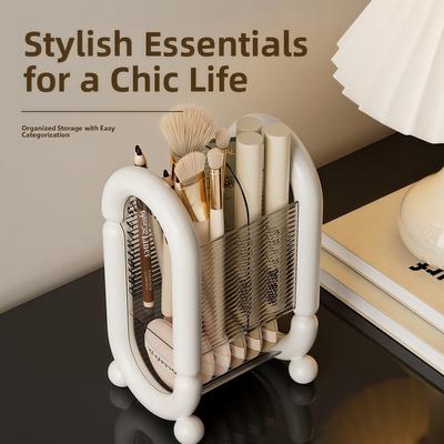 Multi-Functional Makeup Brush Holder with Lid Lipstick Eyebrow Pencil Holder Eye Shadow Storage Box Cosmetics Organizer Bucket