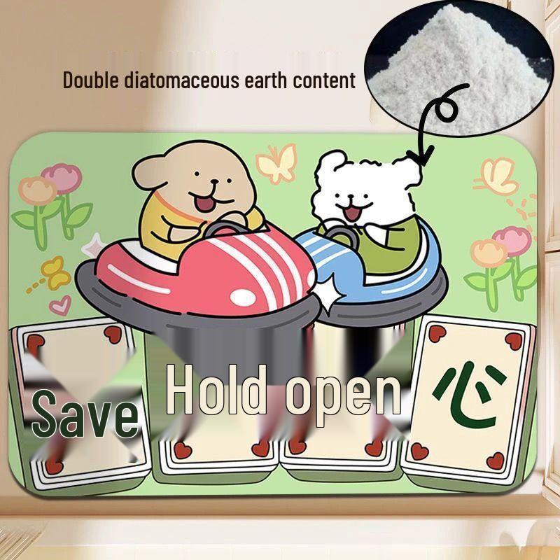 

Cartoon Diatomaceous Earth Quick-Dry Non-Slip Bathroom Floor Mat Thick 30x40CM + Absorbent, Quick-Dry, Non-Slip