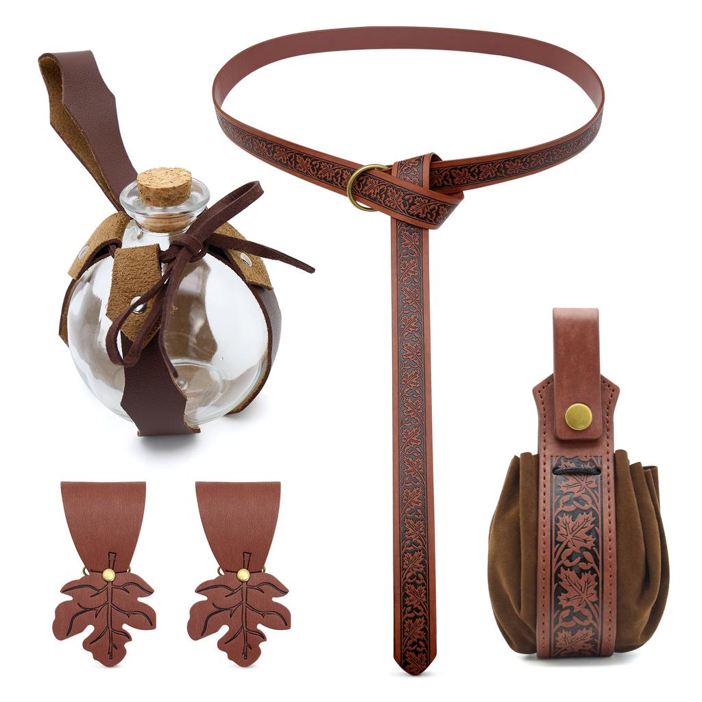 Medieval Viking Vintage Celtic Belt Medicine Bottle Cosplay Halloween Costume Accessories Props