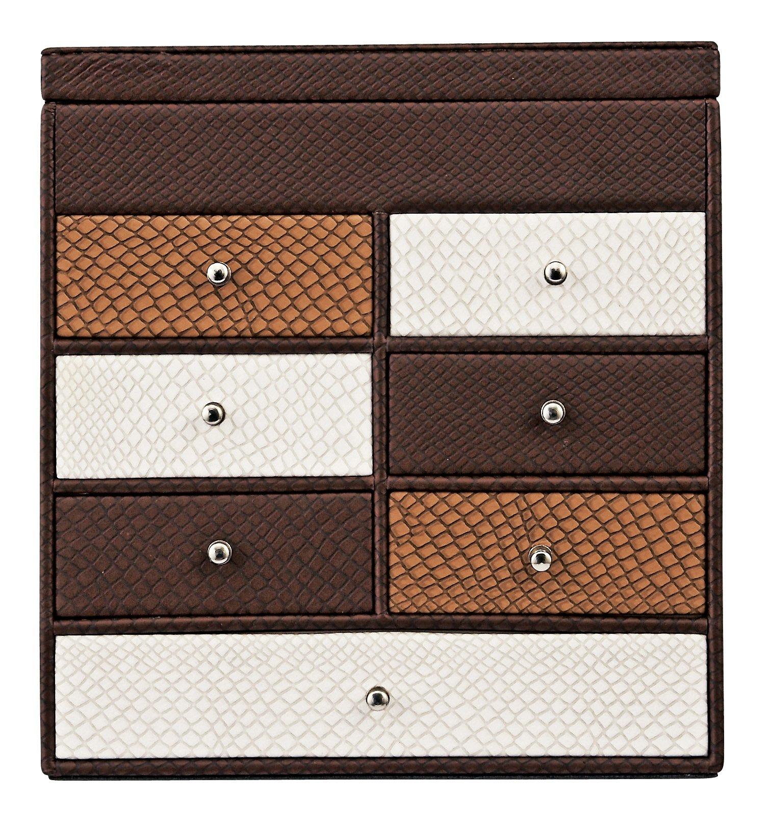 

YouPower LEATHER STYLE Chest Jewelry Box, Medium, Brown, CB-04502