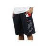 Fila Logo Print Zipper Fly Straight Loose Casual Shorts Men Shorts Navy-Blue LM911377-410