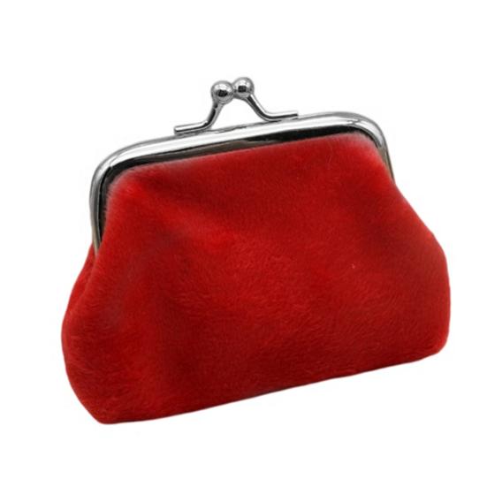 Mini Coin Purse, with Classic Kiss-lock Buckle Design, Portable Velvet Coin Purse, for Coins Earrings Lipstick Samples Daily Use