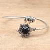 Black Spinal Gemstone ručně vyráběné stříbrné šperky manžetové náramky 7''nastavitelné