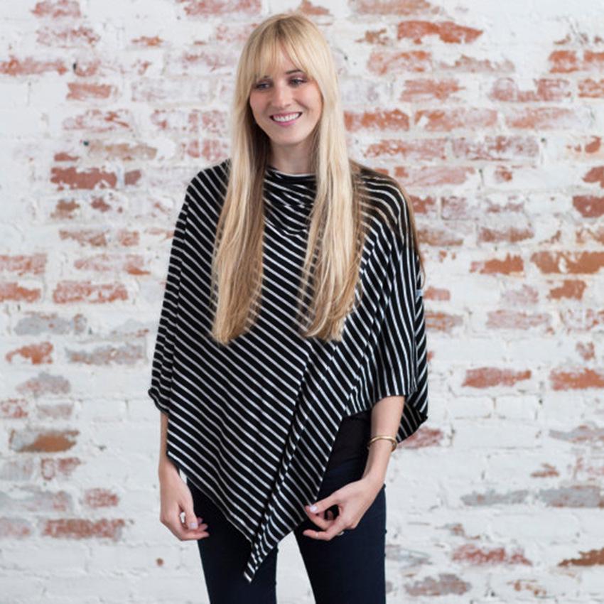 Modesty Stripe Nursing Shawl & Baby Car Cover - Anti-Exposure Scarf