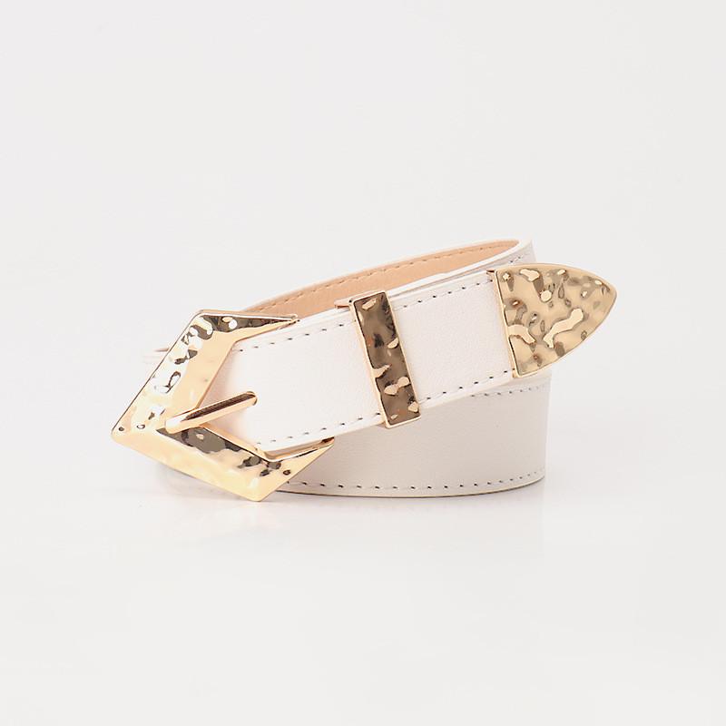 Retro Womens Faux Leather Belt With Metal Buckle For Casual Jeans And Vintage Style