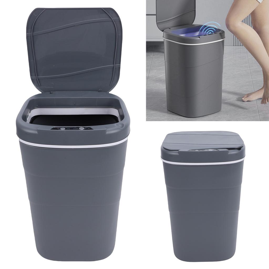Motion Sensor Trash Can 18L Automatic Touchless Garbage Bin with Blue Luminous Press   for Bathroom Kitchen Living Room