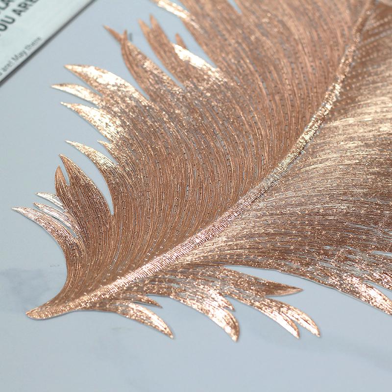 1PC Daily Decoration Light Luxury Table Mats Home Imitation Feather Texture Pattern Retro Insulation Dining Table Mat Hotel