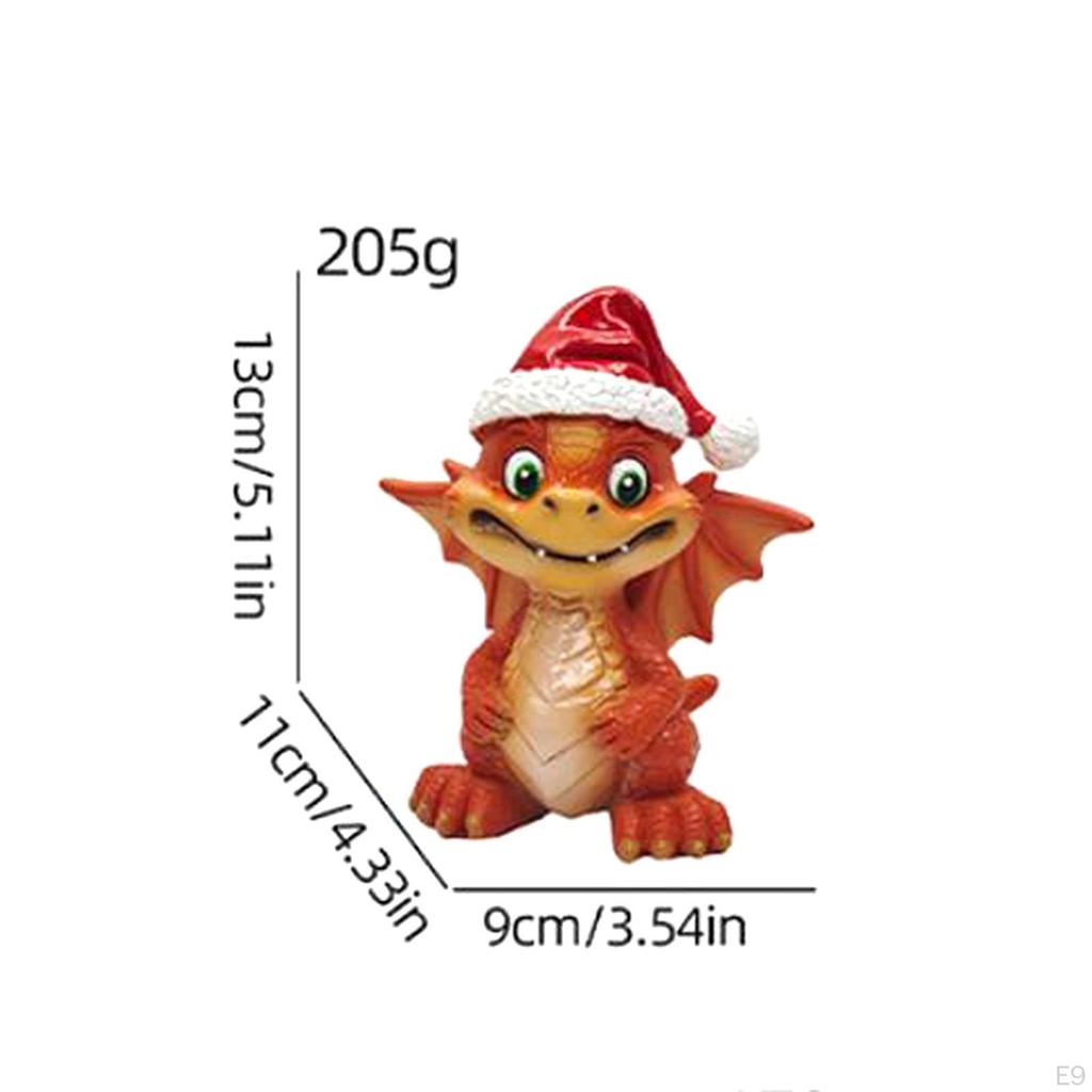 Christmas Decoration Dragon Figurine Miniature Lovely Xmas Statue Ornament for Home