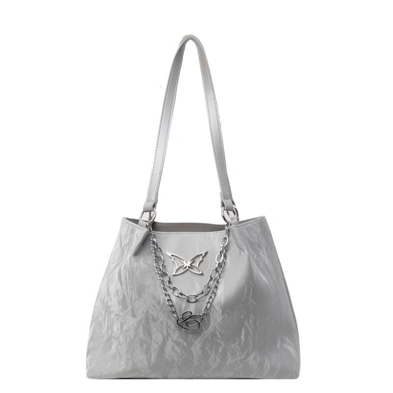 

Темпераментная сумка-тоут премиум-класса с текстурной цепочкой для通勤 (коммутирующих) 2025 весна новая универсальная на плечо/подмышку