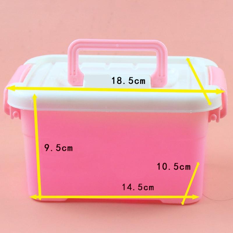 

Большая пластиковая коробка для хранения с крышкой, переносная прозрачная синяя коробка, детские игрушки, студенческие канцелярские принадлежности, контейнер для сортировки косметики