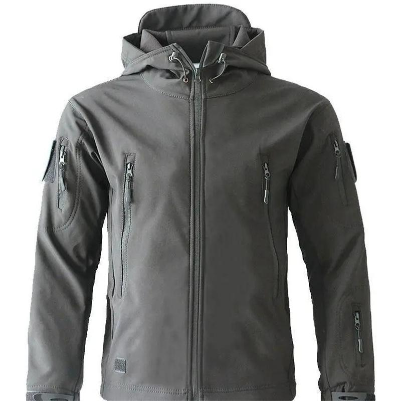 

Водонепроникна вітронепроникна армійська куртка для піших прогулянок з м’якою оболонкою і м’якою оболонкою з акулячої шкіри S сірий