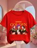 Daily Essential Casual Kpop Demon Hunters Kids T Shirt Popular Cartoon Design Short Sleeve Round Neck Boys Girls Outdoor
