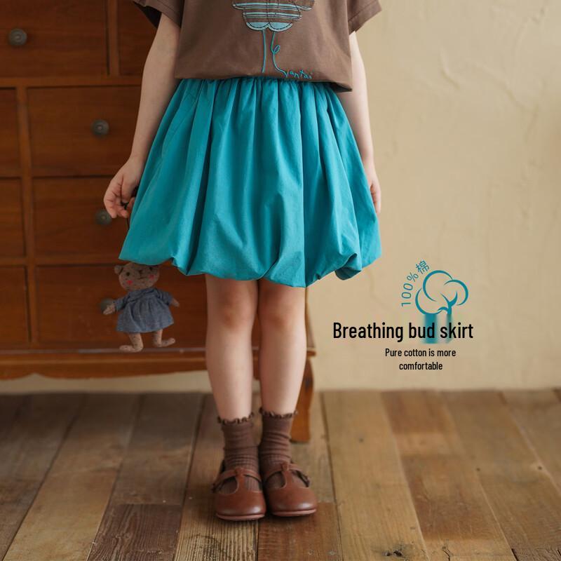 Yantaijia 2026 Girls Thin Anti-Exposure Tulip Short Skirt 90 озеро зеленый