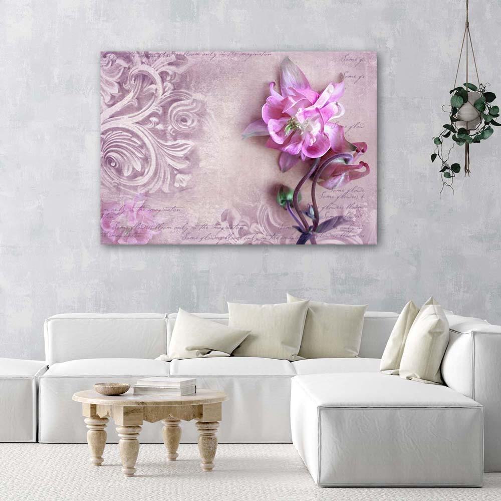 Canvas Print Pink Flower Vintage