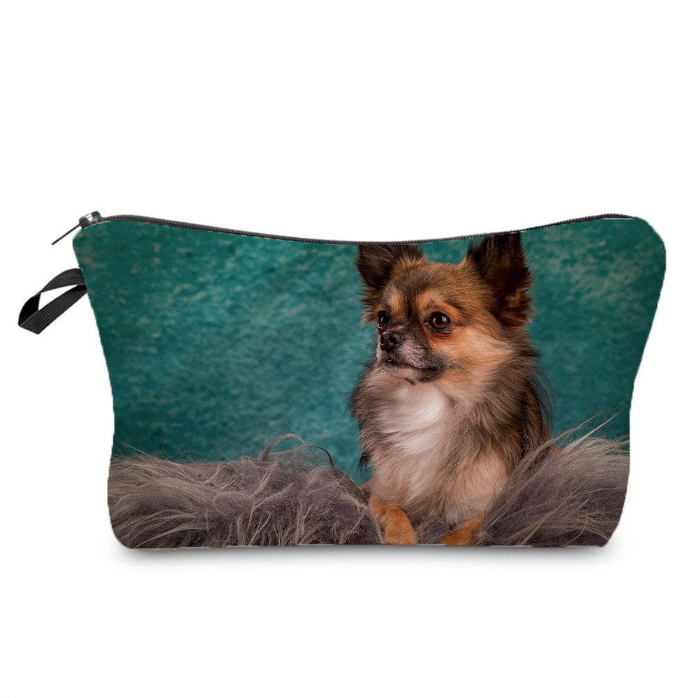 Women Dog Print Cosmetic Bag Toiletries Organize Travel Storage Case  6363