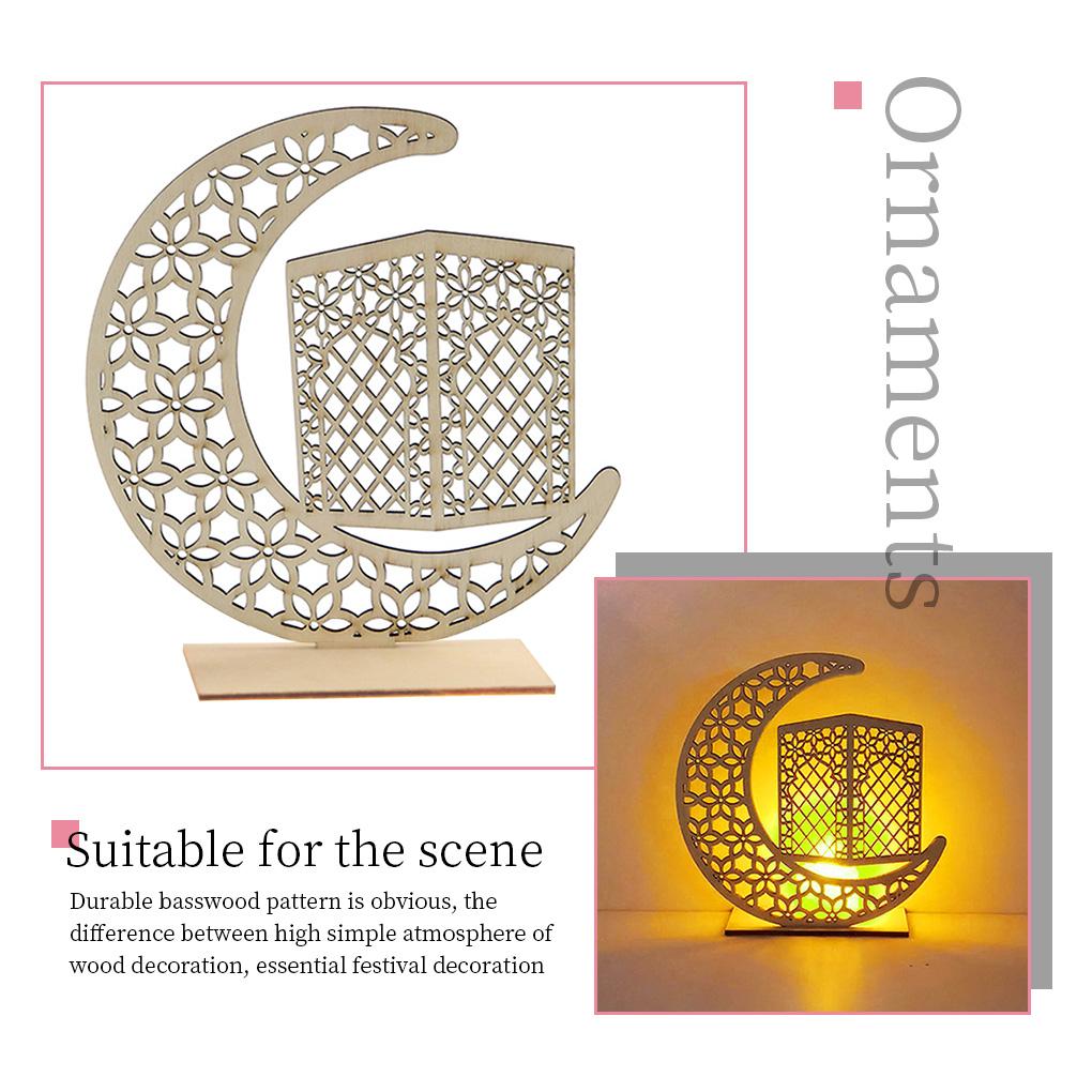 Wood Ornament LED Wooden Decoration Desktop DIY Wood Decor Home Hotel Table Ornament