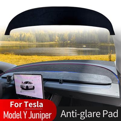 Dashboard Cover Pad Suede Sunshade Protector Anti-UV Dash Mat Non-slip Pads Accessories for Tesla Model Y Juniper 2026 2026
