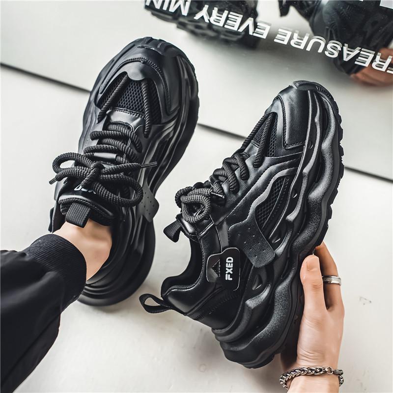 New ModelMen'S Shoes Summer Mesh Breathable Sports Shoes Youth Platform Heightening Casual Trendy Shoes Little White Shoes Versatile Dad Shoes