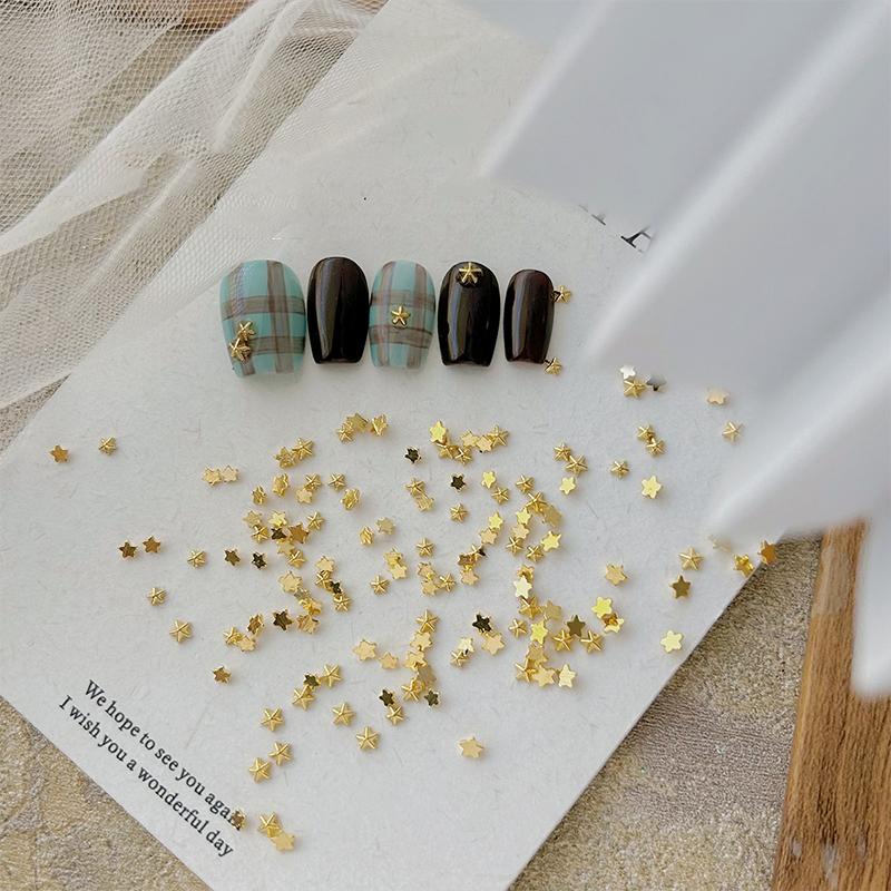 

100Pcs Mini Star Nail Diamond Mixed Size Alloy Girl Nail Charm Nail Art Decoration Diy Accessorie Stereoscopic