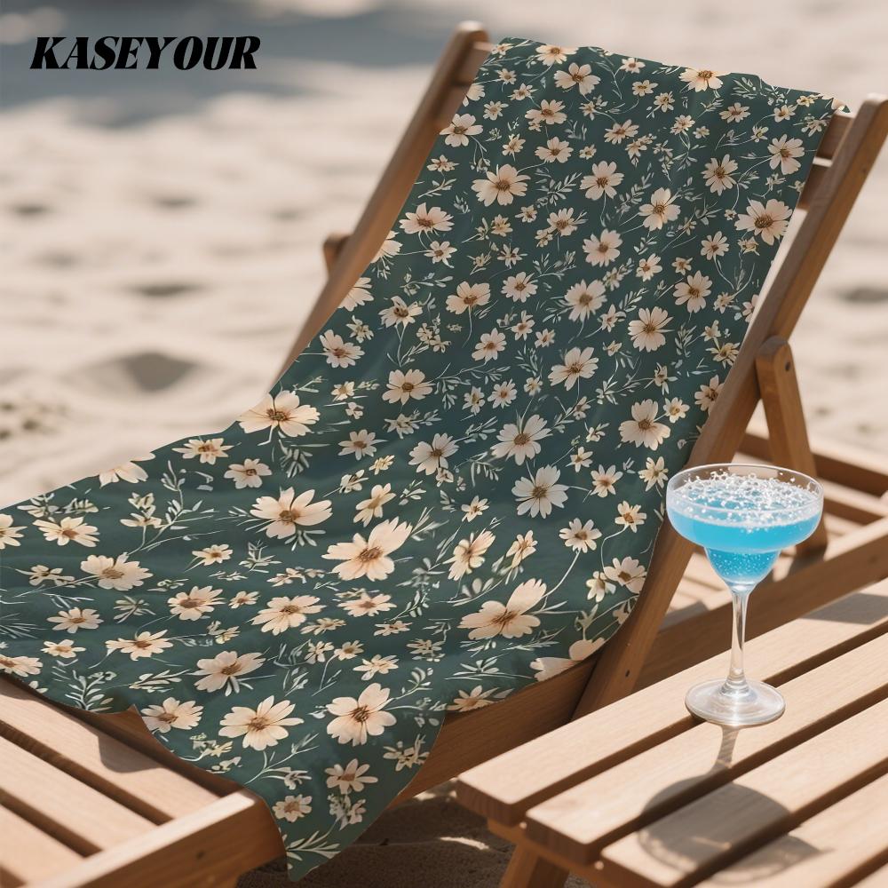Mossy Daisies Compact Travel Beach Towel Super Absorbent Sand Resistant, Microfiber for Swimming Camping Yoga