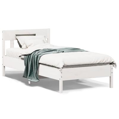 Vidaxl Rama Łóżka Bez Materaca, Biała, 75X190 Cm, Lite Drewno Sosnowe