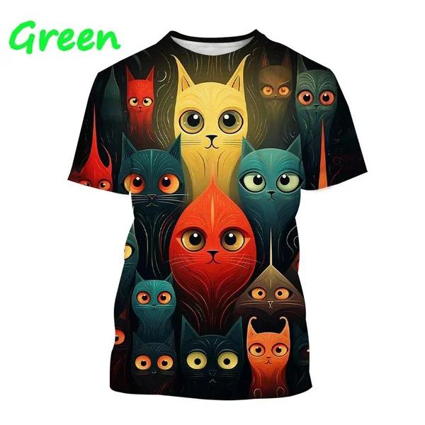 Funny Cute Cat 3D Printing T-shirt Arrivals Personality Fashion Cool Harajuku Style Street Men's and Women's Unisex T-shirts