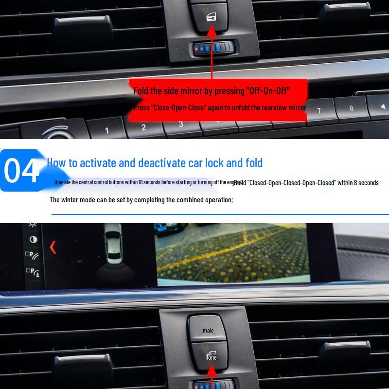 BMW 3 Series GT (2012-13) Electric Folding Rearview Mirror Set for Lock/Unlock Modification