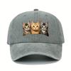 Fashion Washed Cotton Denim Baseball Caps Men Women Vintage Animal 3D Print Outdoor Sports Trucker Dad Hat Female Male Sun Hats