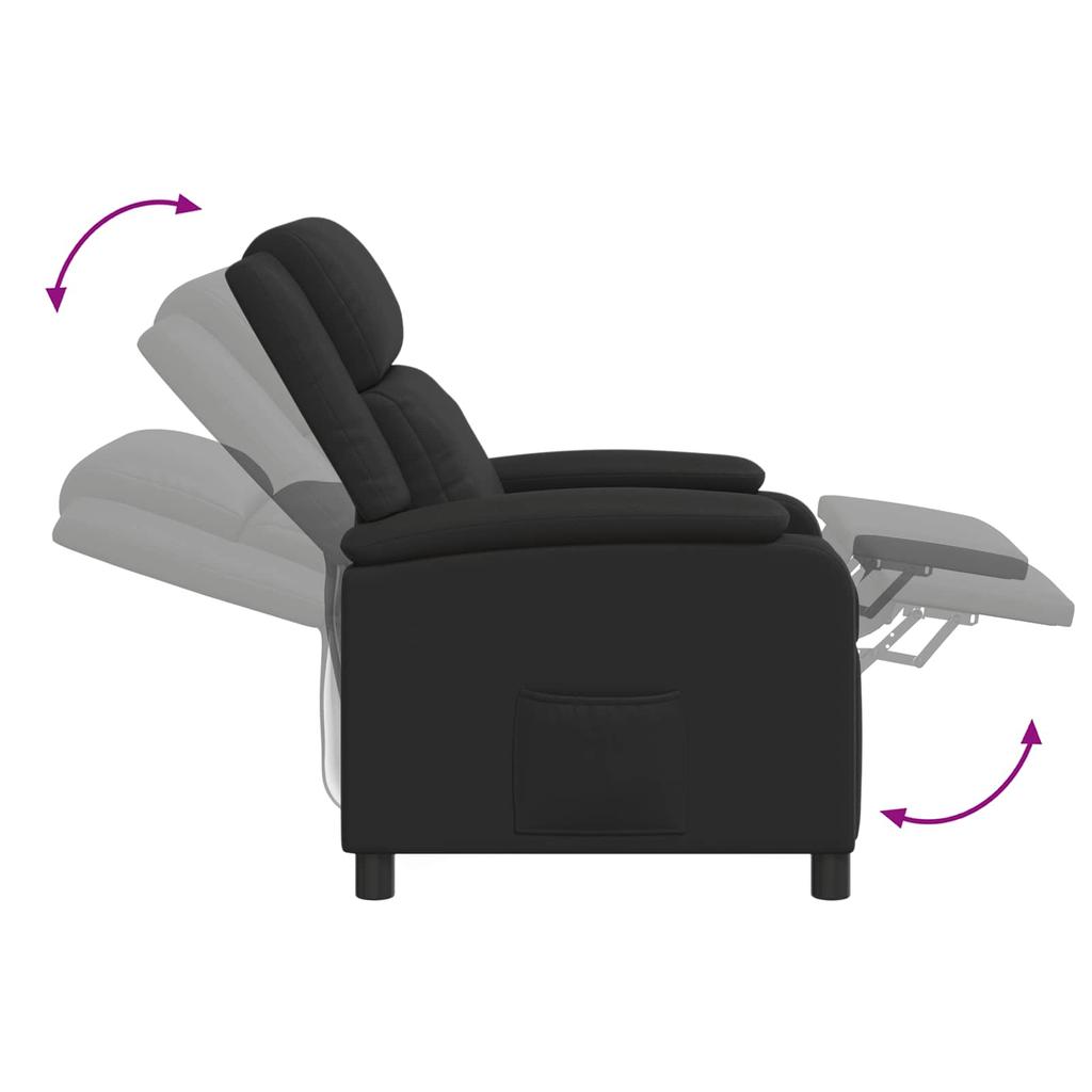 Massage Recliner Chair Black Artificial Leather