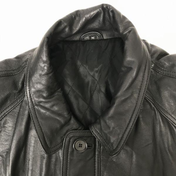 Sheep Leather Jacket Coat Outerwear/Men’s Size M/Black/Quilted Lining, Brand Unknown(USED)