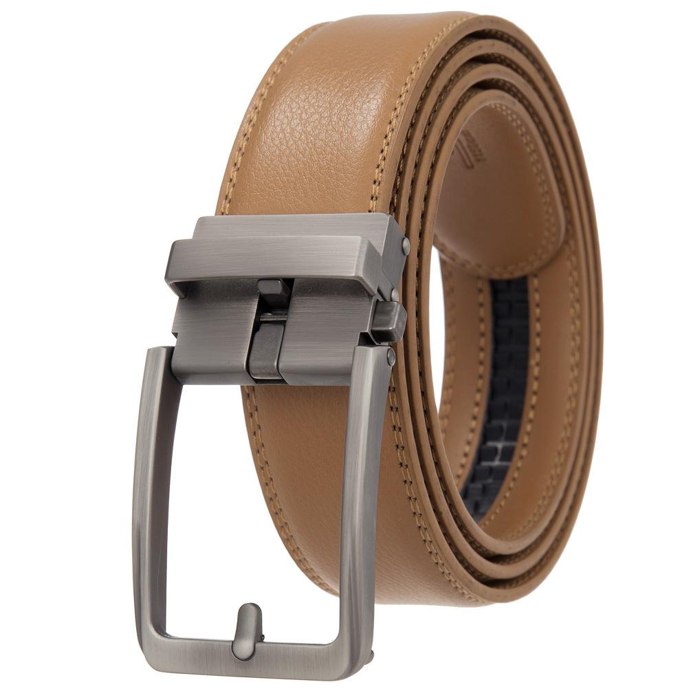 Anti-Needle Automatic Buckle Belt, Men'S Belt, Two-Layer Cowhide Belt Ly36-561948-1