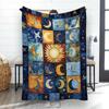 Sun Moon Spliced Flannel Blanket, A Soft and Cozy Blanket Perfect for Napping Travel or Home Decor Gift for Adults All Seasons