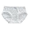 Japanese Floral Print Women's Mid-Waist Purple Cotton Triangle Underwear