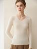 100% reiner Kaschmir Damen Slim-Fit V-Ausschnitt Strickpullover - Langarm Herbst/Winter Pullover