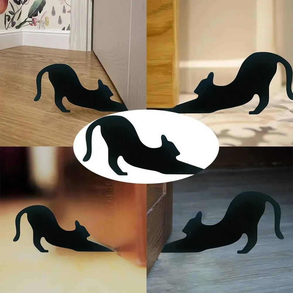 New Wooden Halloween Black Cat Door Stop Seam Door Bottom Door Stoppers Wedge Multifunctional Home Accessories Home Decor Home