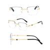 Rimless Square Glasses for Men Women Cut Edge Clear Lens Glasses Fashion Anti Blue Light Computer Glasses