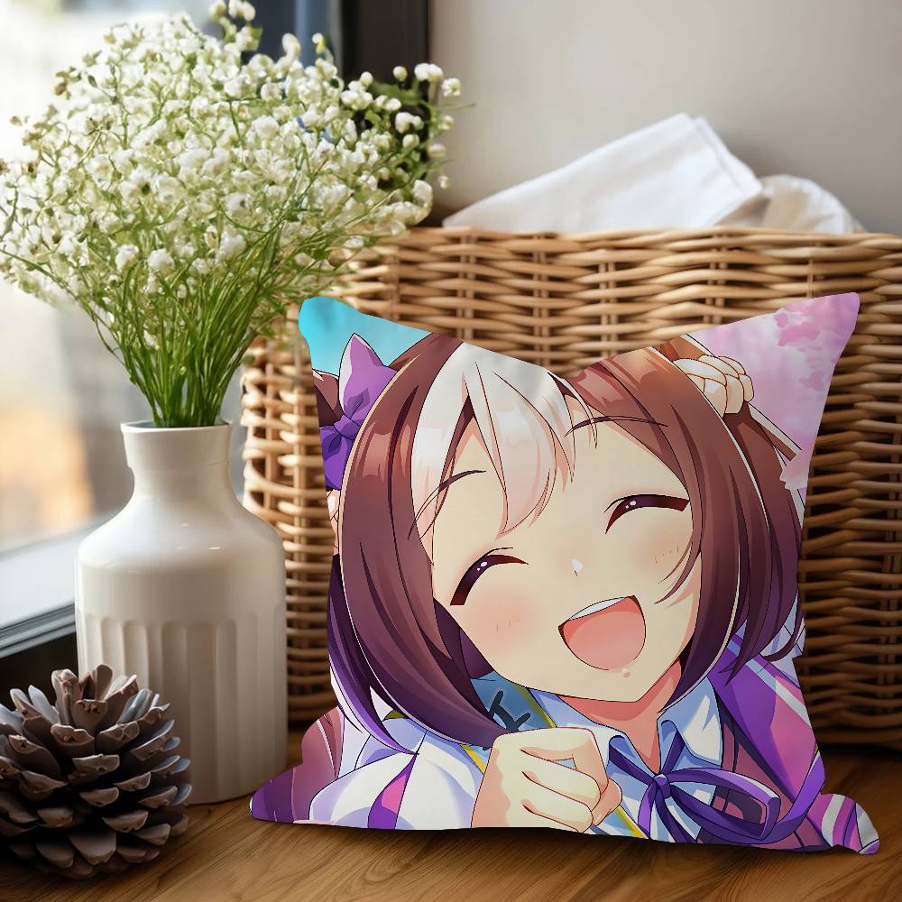 Anime Uma-Musume-Pretty-Derby Special Week Maple Design Cushion Cover Happy Autumn Harvest Decor Holiday Decorati Pillow Cover
