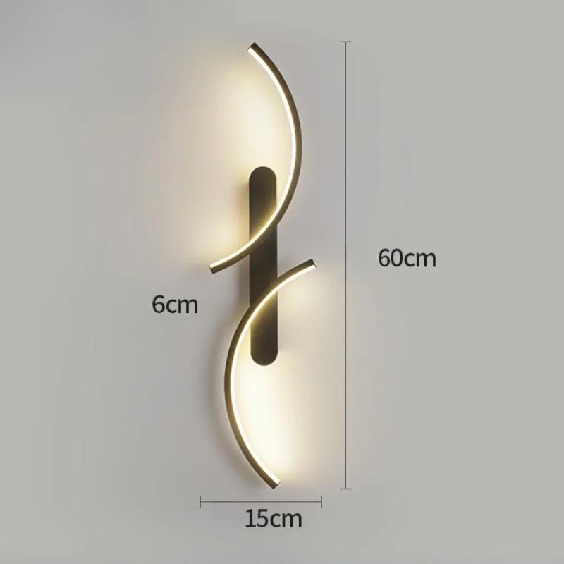 Moderní LED nástěnné svítidlo pro pokoj LED světla lampa do ložnice noční lampičky dvojitě zakřivené nástěnné svícny domácí dekorace vnitřní osvětlovací těleso