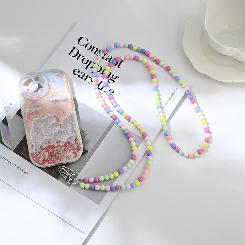 Korean Pearl Chain Stylish Accessories Phone Lanyard Beaded Charm Crossbody Bag Chain
