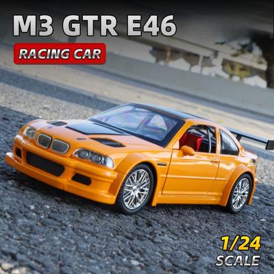 2026 Diecast Alloy 1:24 BMW M3 GTR E46 Racing Car Model Miniature Voiture Collection Ornament Toy Vehicle Boy Birthday Gift BMW Ornament