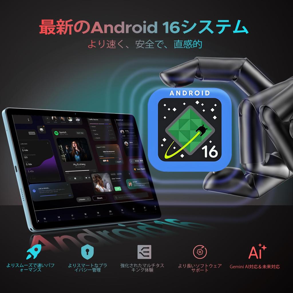 Android 16 DOOGEE U11Pro Android 16 Gemini AI 90Hz High Refresh T7200 Facial Widevine L1 Metal Body [First Tablet] Tablet, 11-inch Wi-Fi Model,