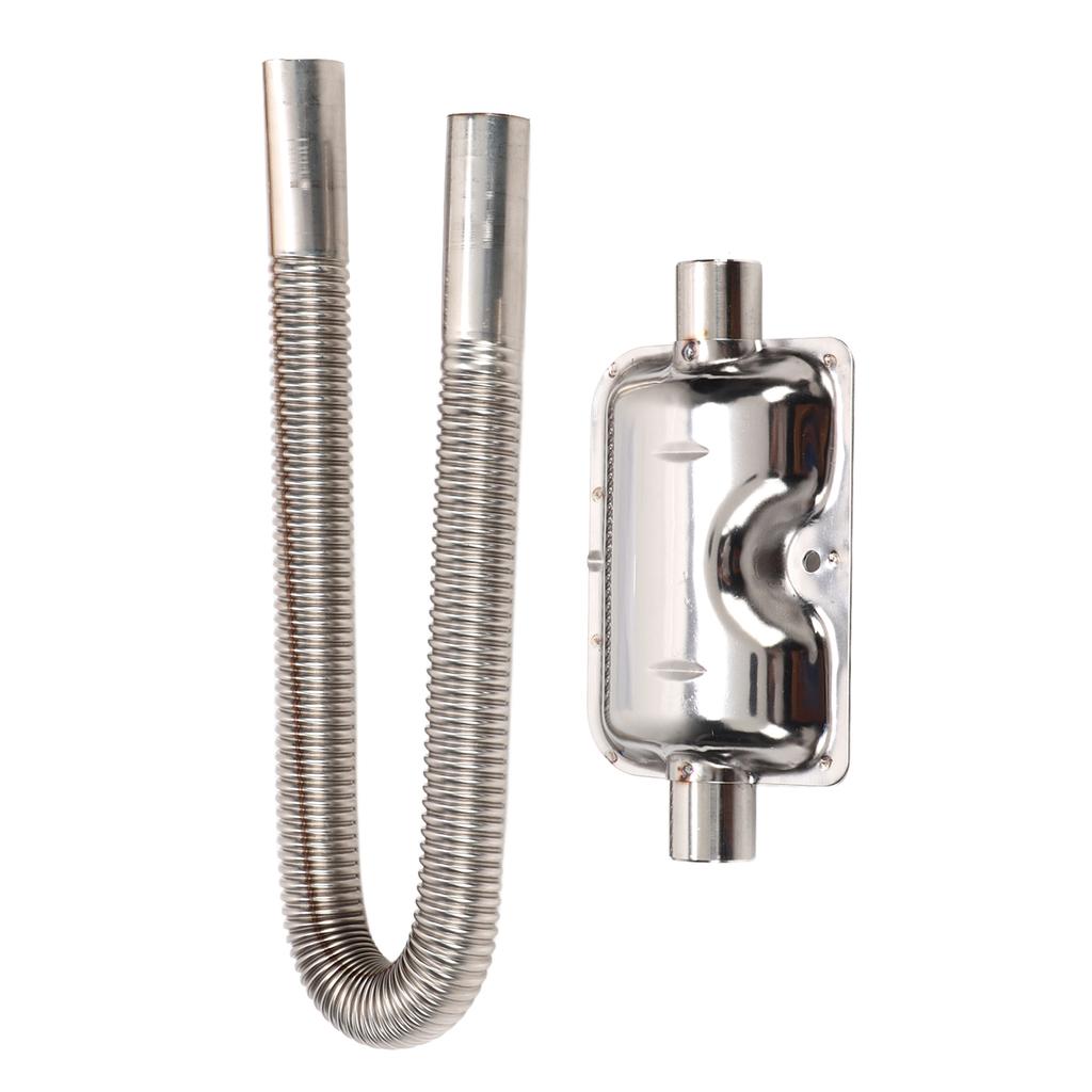 Parking Air Heater Exhaust Pipe with Muffler Stainless Steel Fuel Tank Diesel Gas Vent Hose 2.5cm Inner Diameter 60cm