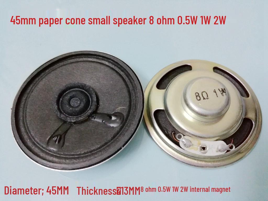45mm Paper Cone Speaker with Free Shipping - 8 Ohm, 0.5W/1W/2W - Internal Magnet, Compact Size