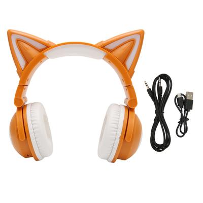 Bluetooth náhlavná súprava s mačacími ušami Stereo Roztomilá Vysoká citlivosť Vstavaný mikrofón Nastaviteľná LED Detská náhlavná súprava