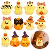 Halloween Desktop Ornament Cute Ghost/Pumpkin LED Night Light for Decoration, Battery Pumpkin Ghost Decor Operated Nursery with Warm Glow Home