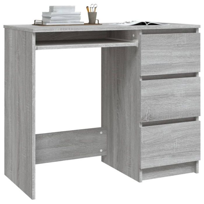 VidaXL Bureau Sonoma gris 90x45x76 cm Bois d'ingénierie 815508