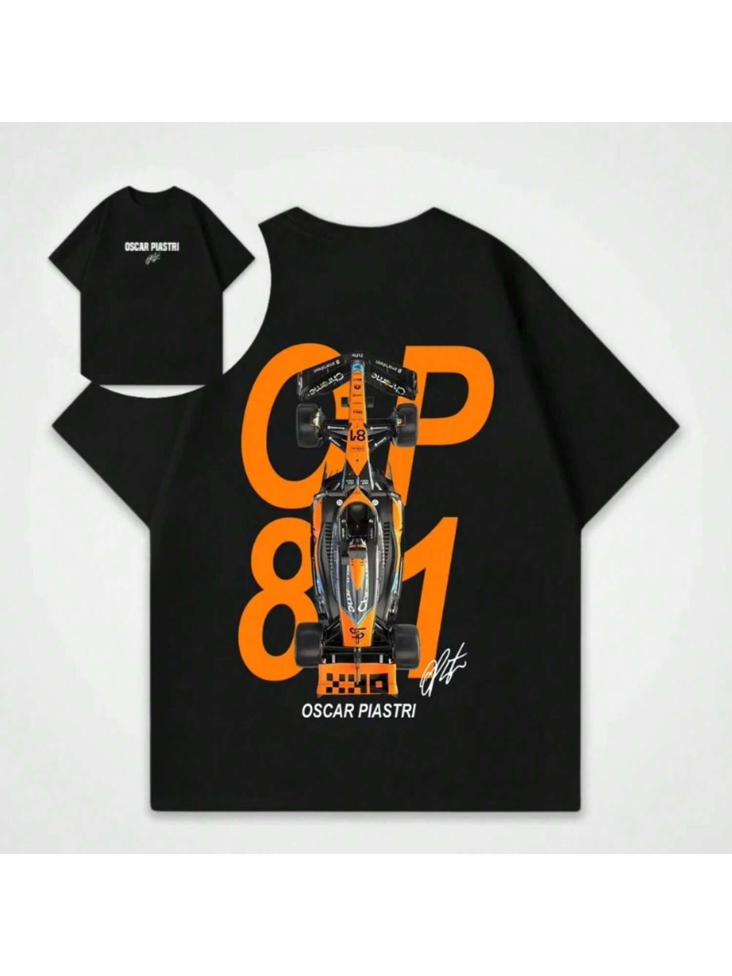 

2025 Новейшая футболка Oscar Piastri Yangzed Y2K футболка большого размера повседневная хлопковая с принтом с коротким рукавом мужская и женская футболка XXXXXL чёрный