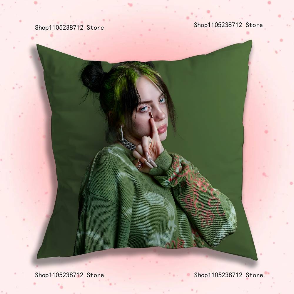Famous Singer B-billieS Pillow Covers Cartoon Sofa Decorative Home Double-sided Printing Short Plush Cute Cushion Cover